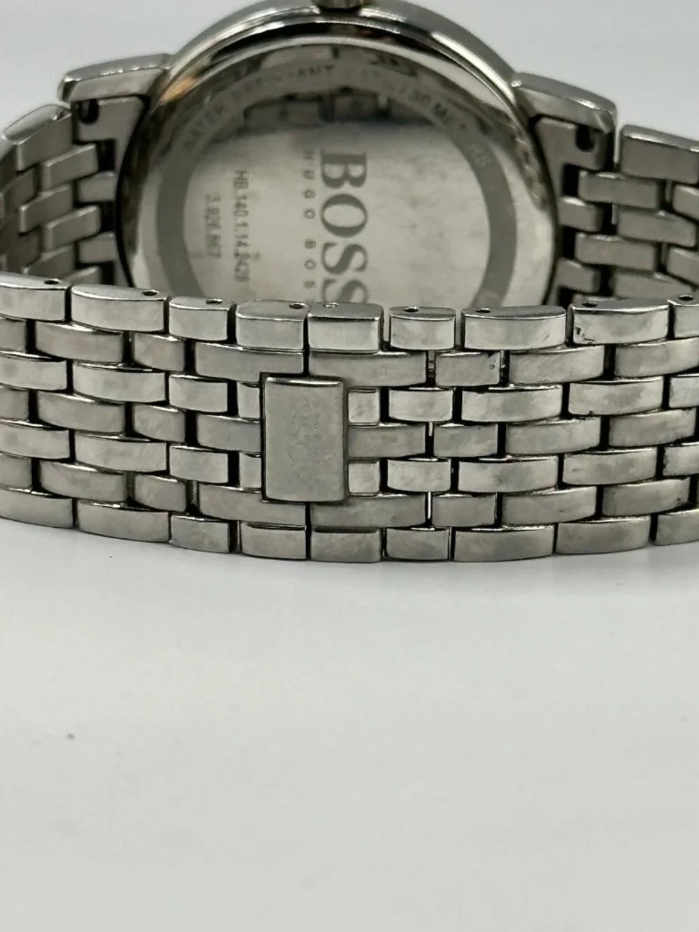 Hugo Boss Mens Watch 40mm Black Dial Date CRACKED Crystal New Battery 7.5